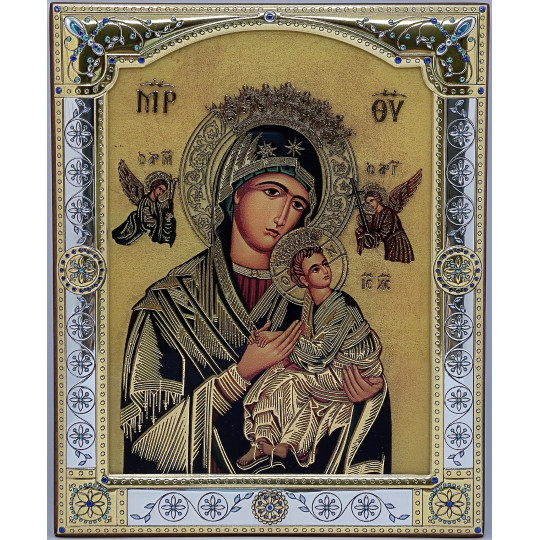 Ікона срібна Неустанної Помочі(Страсна) Богородиця
