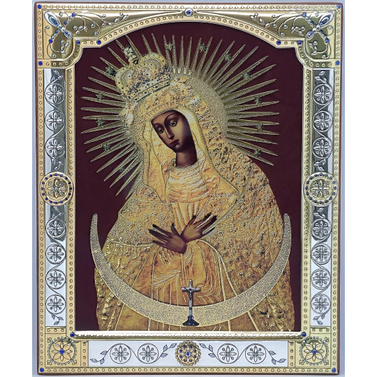 Ікона срібна Остробрамська Богородиця в ризі