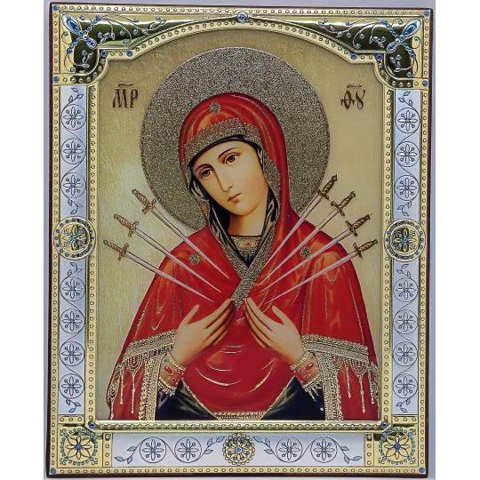 Ікона срібна Семистрільна Богородиця