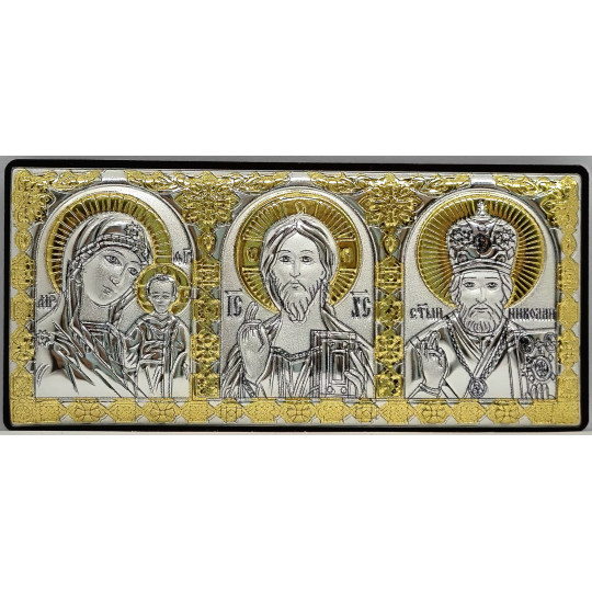 Ікона срібна Автотриптих