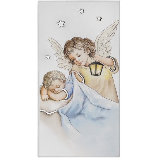 Ікона срібна Ангел(голубий)