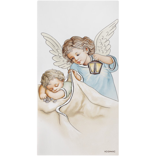 Ікона срібна Ангел(голубий)