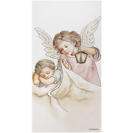 Ікона срібна Ангел(рожевий)