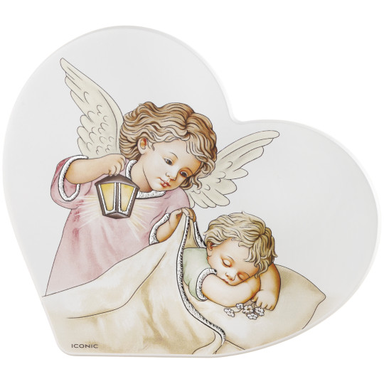 Ікона срібна Ангел(рожевий)