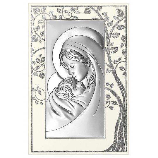 Ікона срібна Богородиця з немовлям