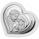 Ікона срібна Свята Родина. Божого Благословення Вам! Біла рамка.