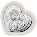 Ікона срібна Свята Родина. Божого Благословення Вам! Рамка біла+сіра.