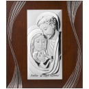 Ікона срібна Свята Родина. Любов — це скарб життя! Хвилька венге.